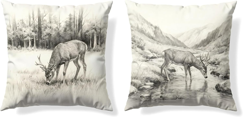 Vintage Camping Forest Throw Pillow Covers 18x18 Set of 2,Camper Gifts for Women Men,Camping Decor Decorations,Vintage Outdoor Adventure Southern Girl Camper Decor Decorations,RV Pillowcase