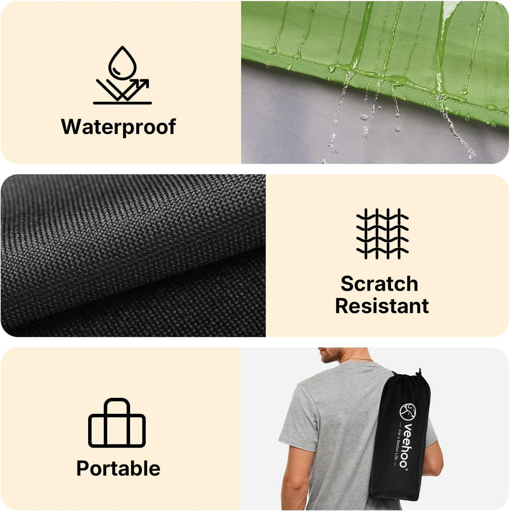 Veehoo Pop Up Dog Tent House for Indoor Outdoor, Portable &amp; Waterproof Dog Canopy Shelter with Cool Mesh, Foldable Automatic Pet Tent for Dogs with Camping Mat and Bag for Large &amp; Extra Large Dogs