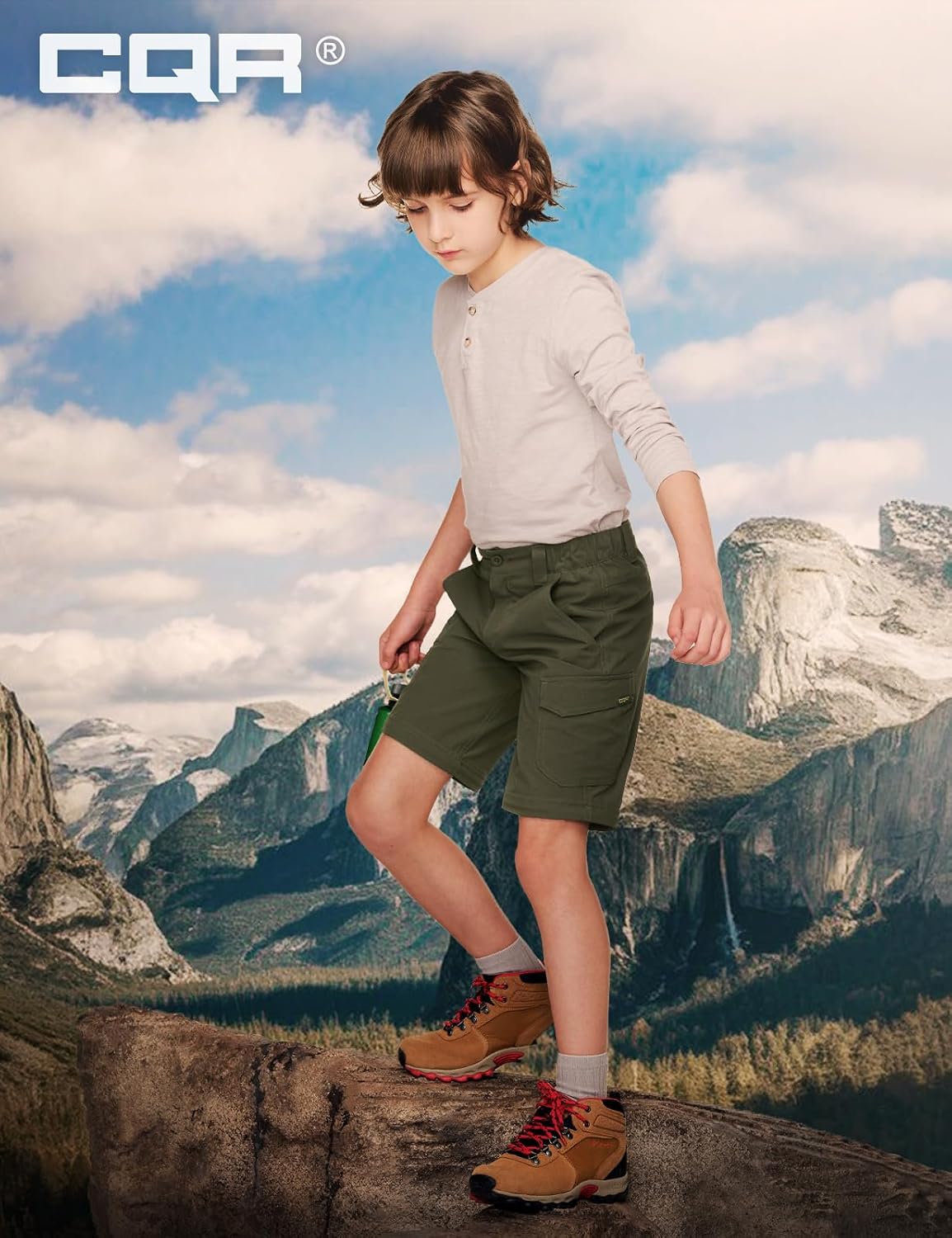 CQR Kids Youth Hiking Cargo Pants, UPF 50+ Quick Dry Convertible Zip Off Pants, Outdoor Camping Pants