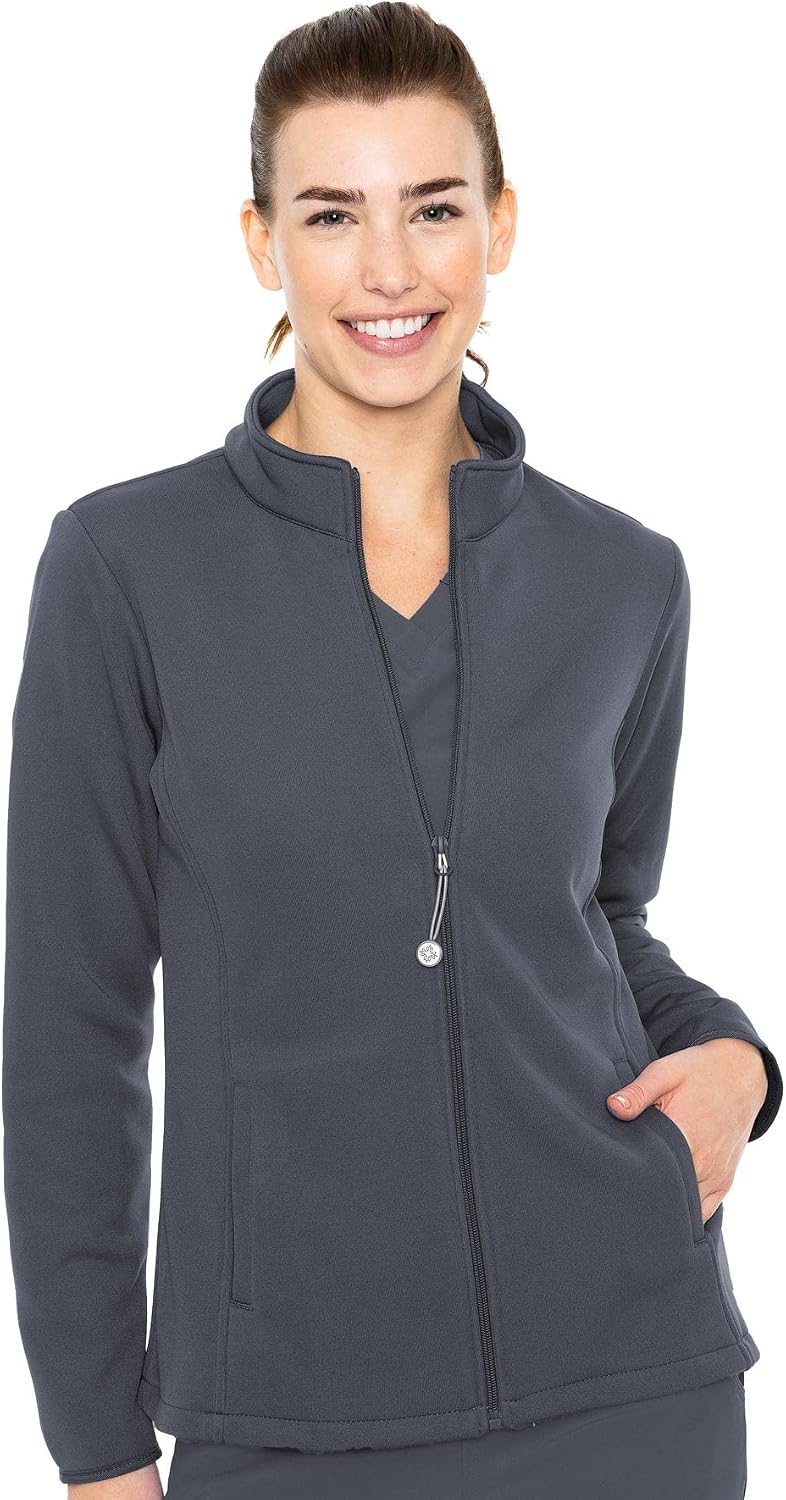 Med Couture Layers Performance Fleece Scrub Jacket for Women
