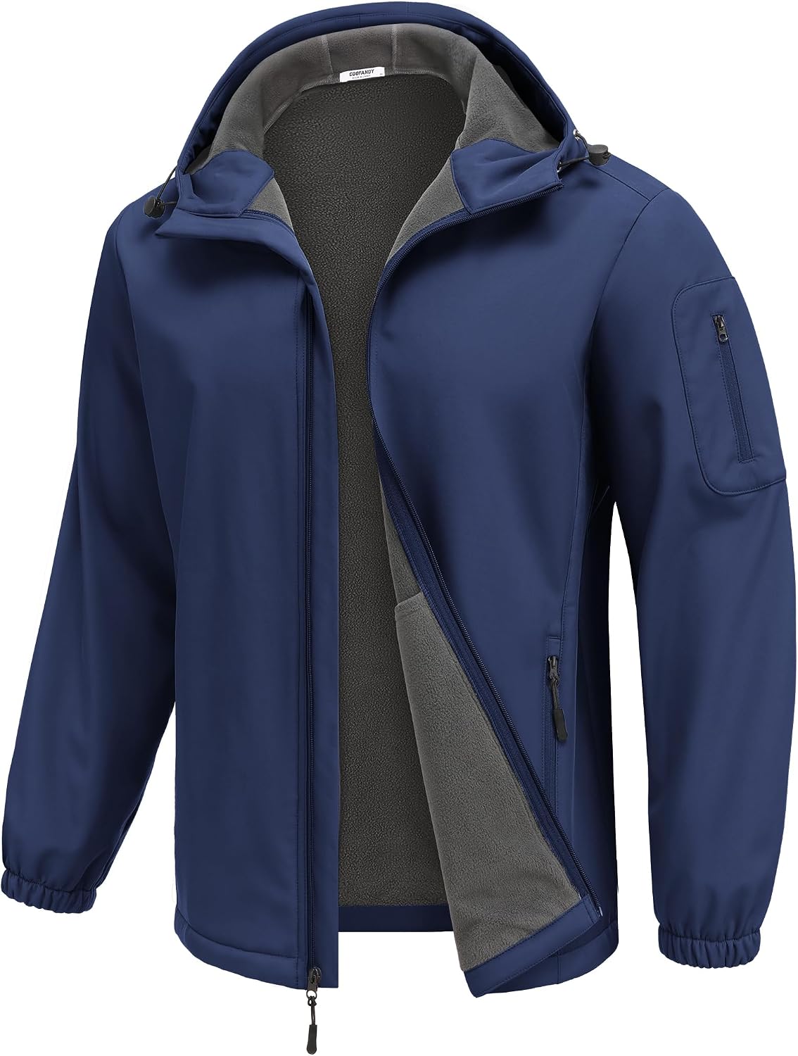 COOFANDY Men's Hooded Softshell Jacket Waterproof Fleece Lined Windbreaker Lightweight Outdoor Hiking Jacket
