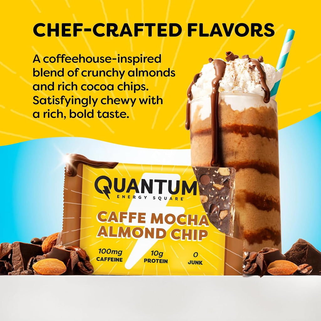 QES Energy Bar, Caffe Mocha, Caffeine, 10g Protein, Gluten Free, Vegan