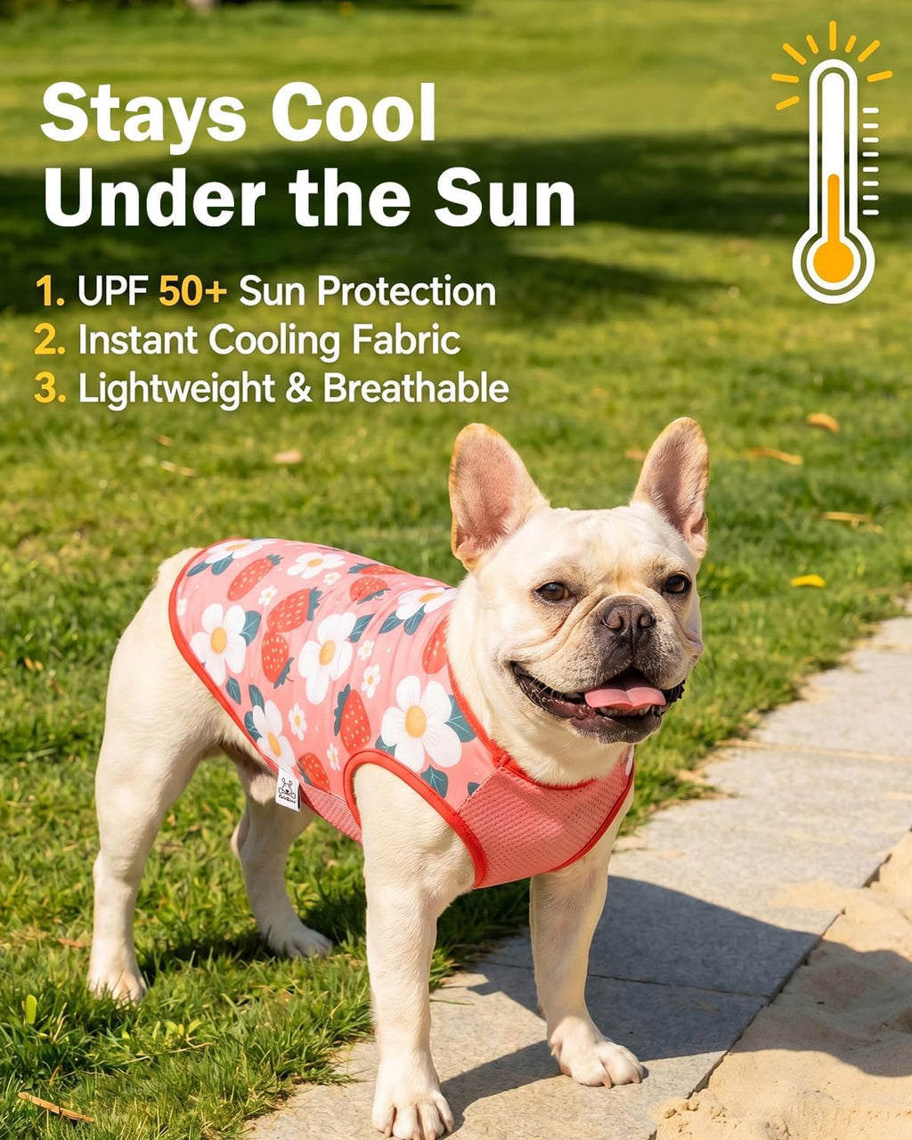 CuteBone Mesh Panel Dog Tank Top - Breathable Dual-Fabric Pet Vest Lightweight Summer Small Dog Shirts - Keep Your Pets Cool, Sun-Protected Outdoors