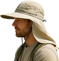 TOP-EX UPF 50+ Cooling Wide Brim Sun Hat for Men with Neck Flap, Packable