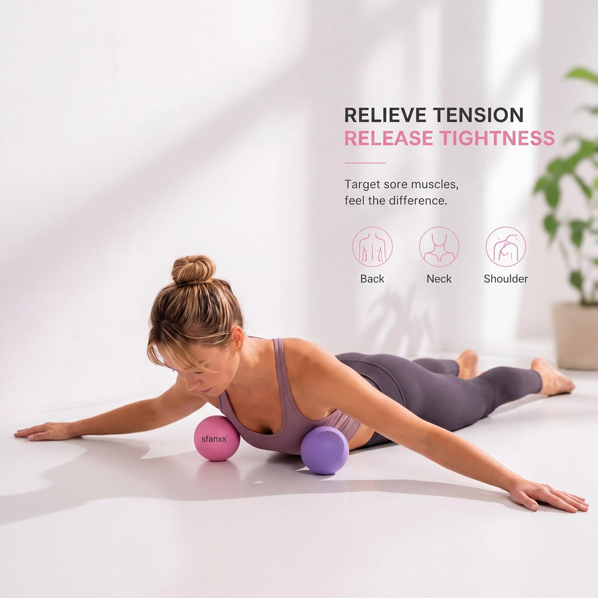 2 Pack Hip Flexor Release Ball Set with Pump, 4 Inch