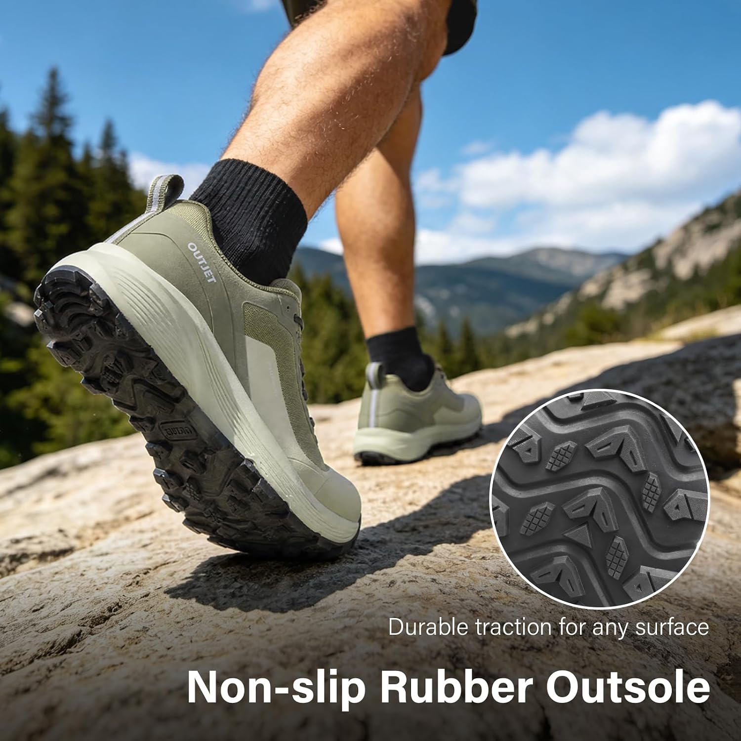 Men's Waterproof Hiking Shoes Lightweight Breathable Anti Slip Outdoor Shoes