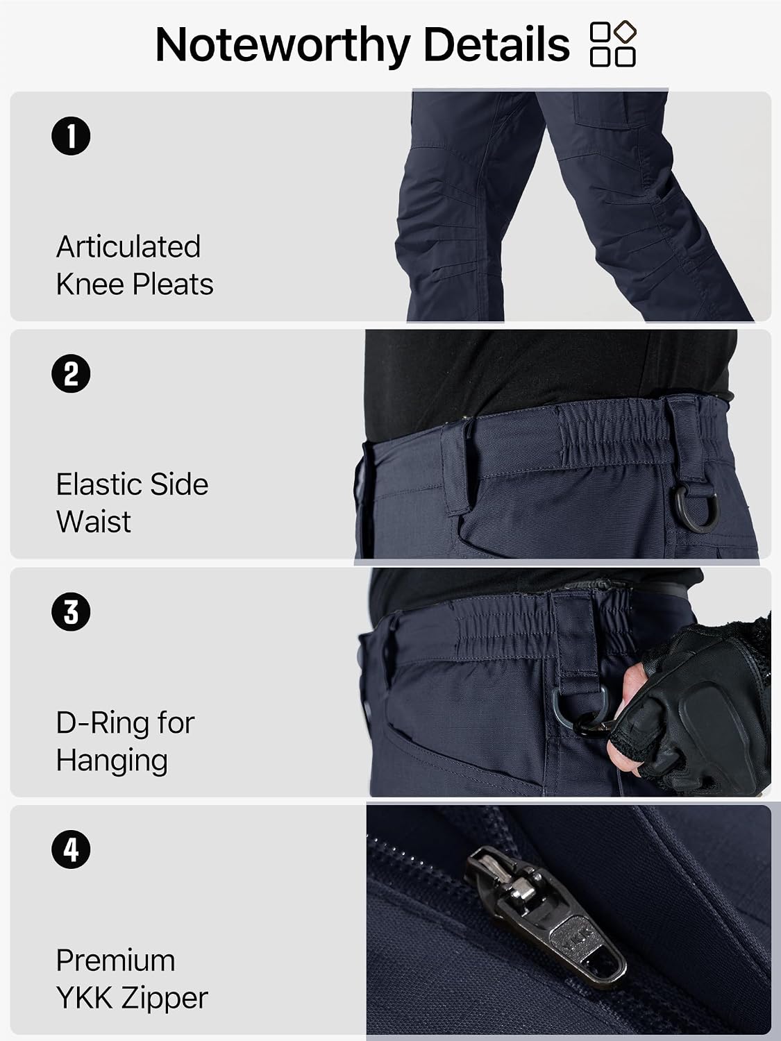 FREE SOLDIER Men's Tactical Pants Ripstop Work Cargo Hiking Pants