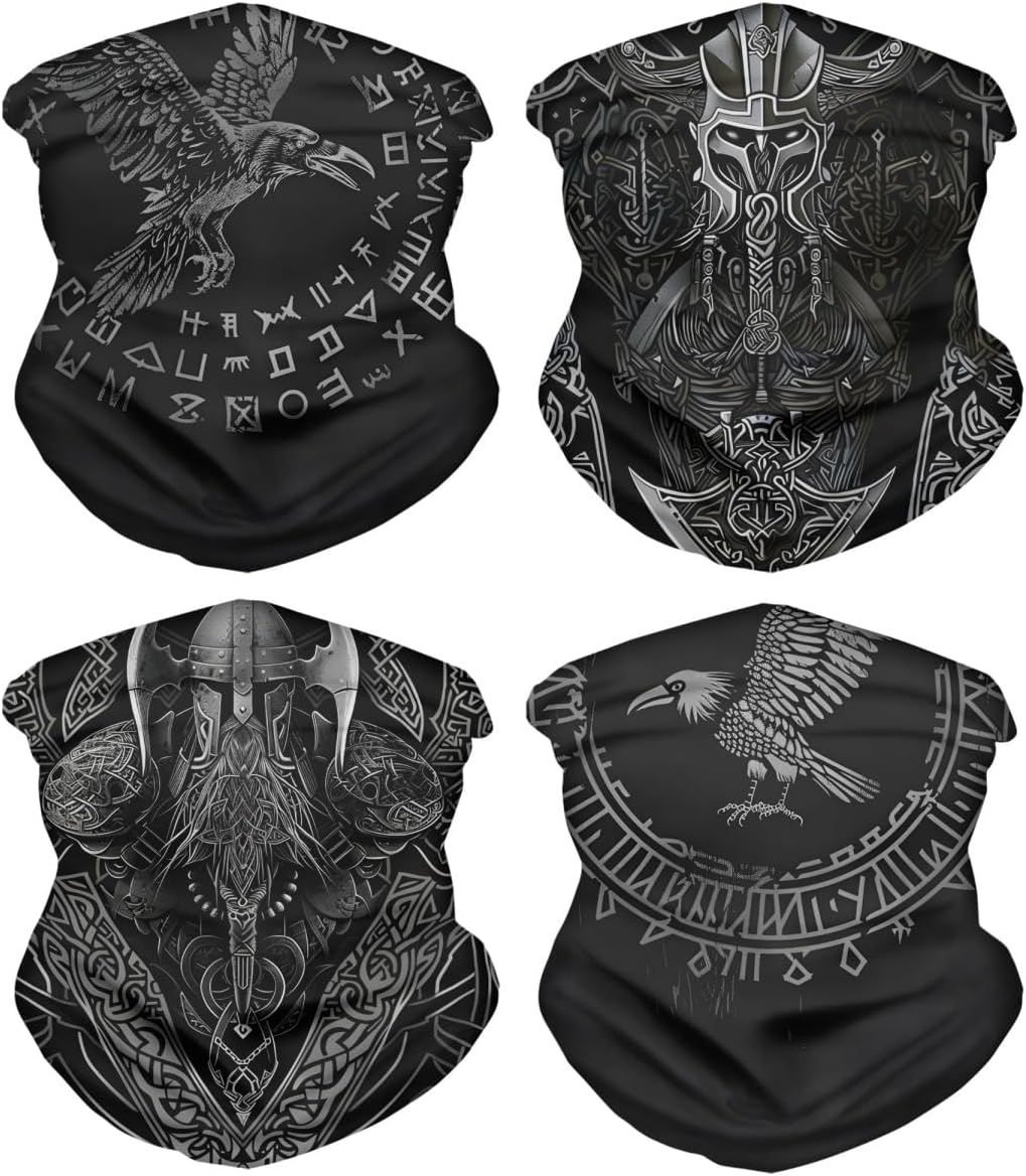 Cool Skull Face Bandanas Sports Casual Headwear Viking Neck Gaiter