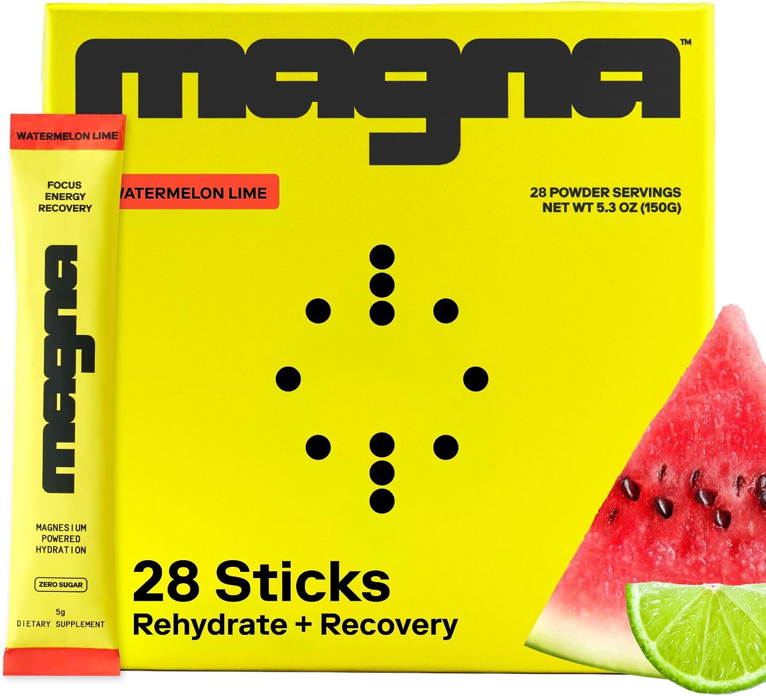 MAGNA Electrolytes Powder Drink for Hydration (28 Serving, Watermelon Lime)