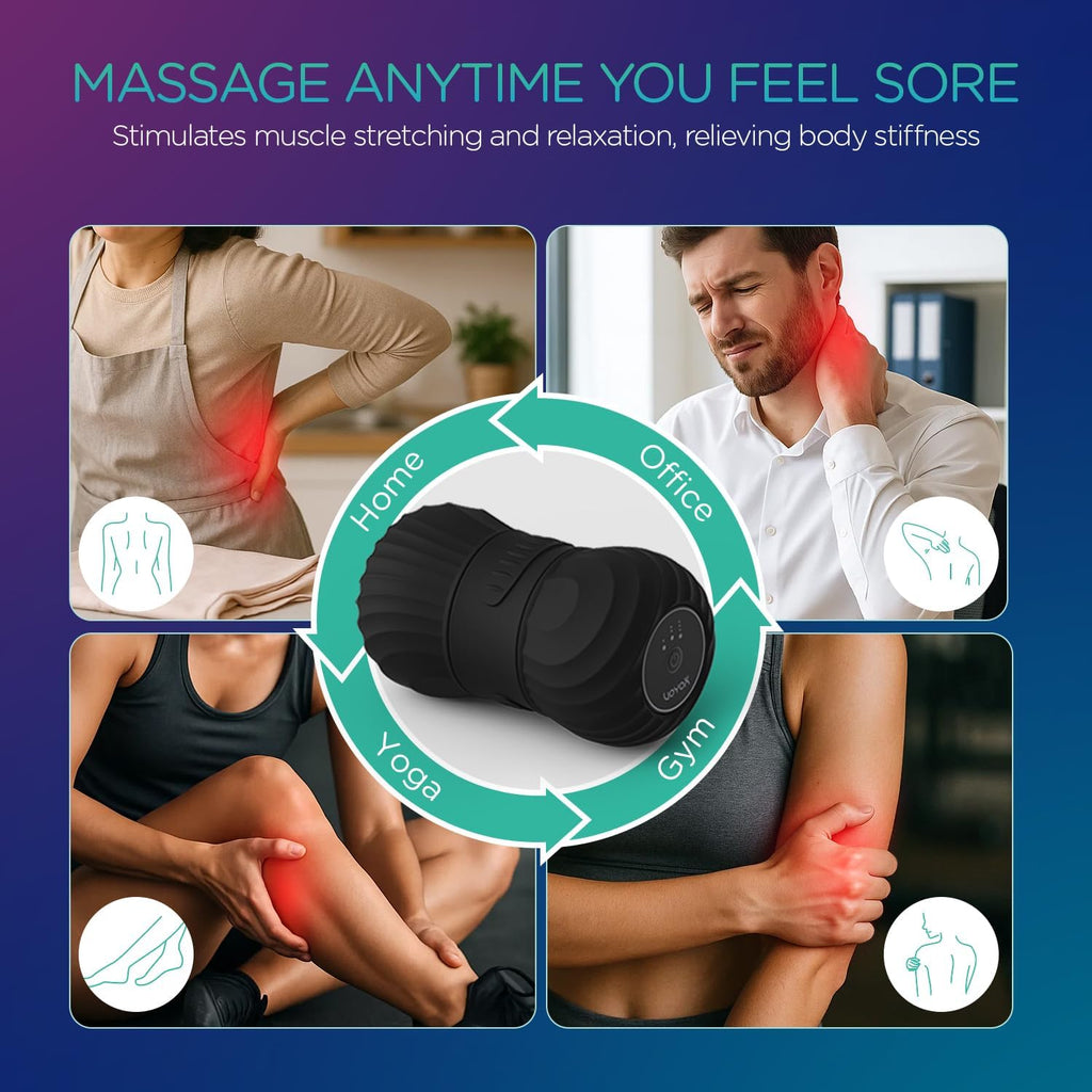 VOYOR-HEALTH Vibrating Peanut Massage Ball, Electric Deep Tissue Roller