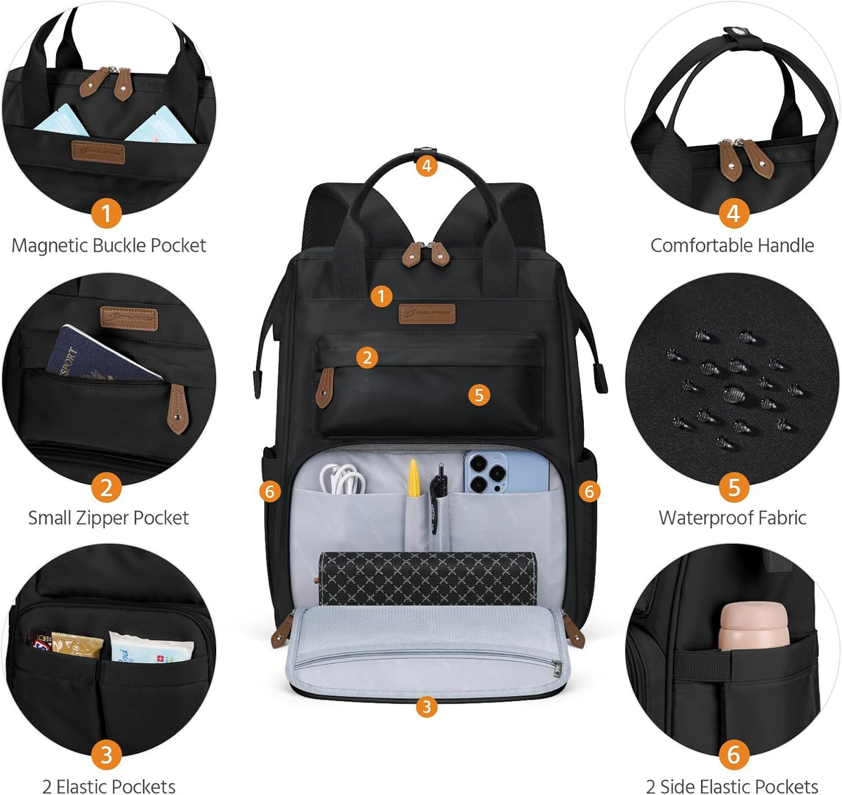 Maelstrom Laptop Backpack for Women Men, 15.6-17.3" Waterproof Travel Bag