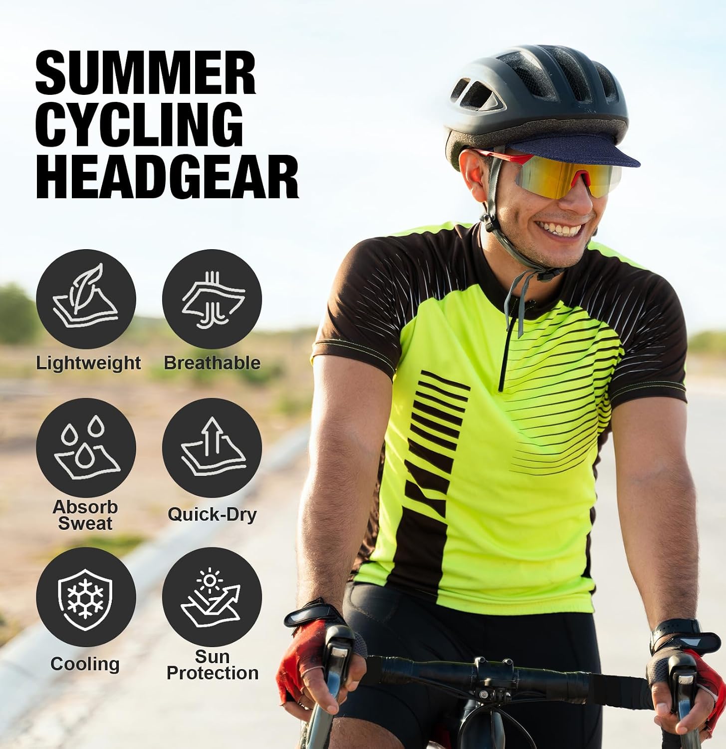 MELASA 2 Packs Lightweight Cycling Cap Breathable Mesh