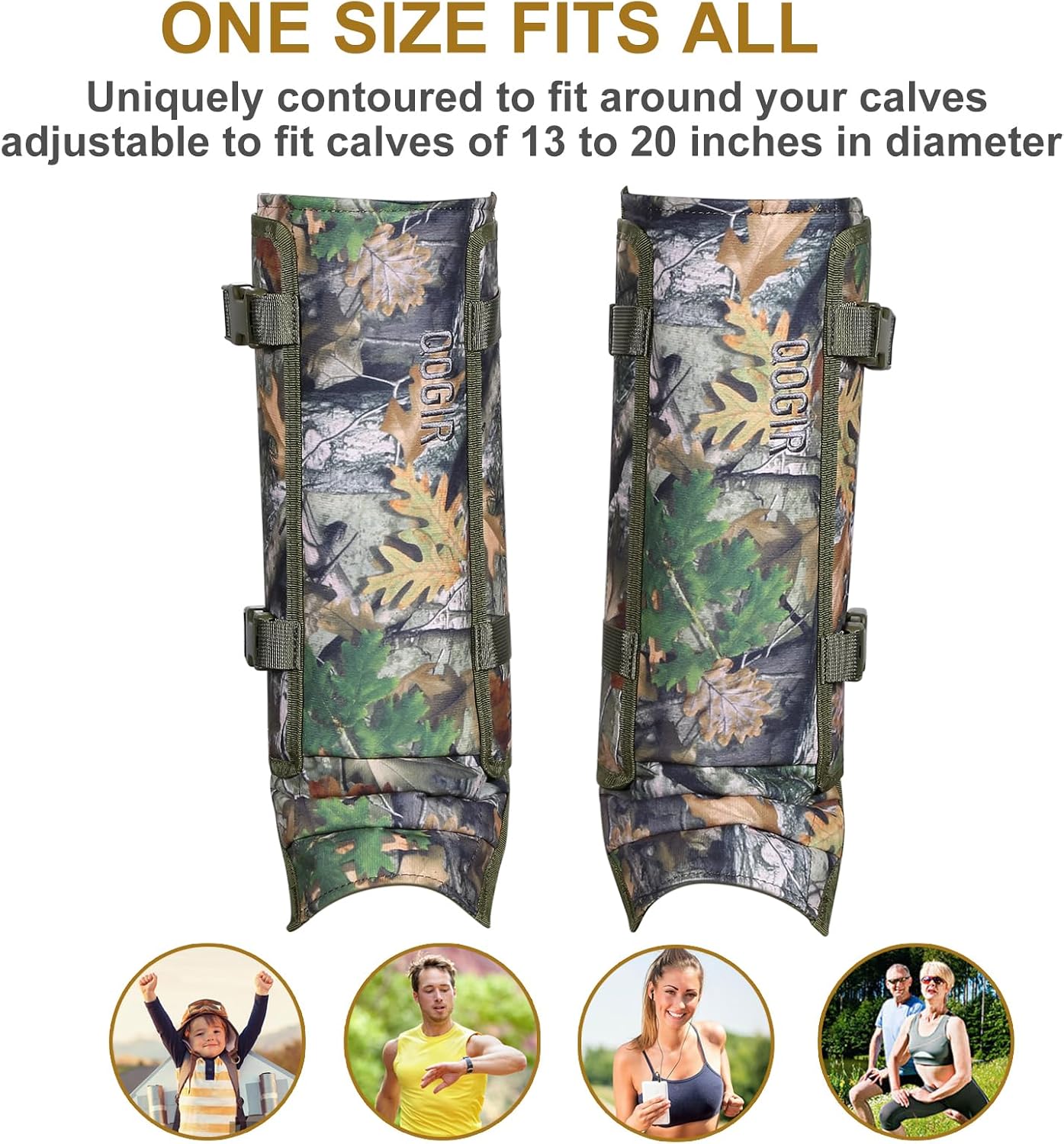 QOGIR Snake Gaiters for Hunting: Durable Snake Guards, Snake Gaiter Leggings for Men & Women, Snake Bite Protection for Lower Legs, Snake Proof Gaiters with Adjustable Size