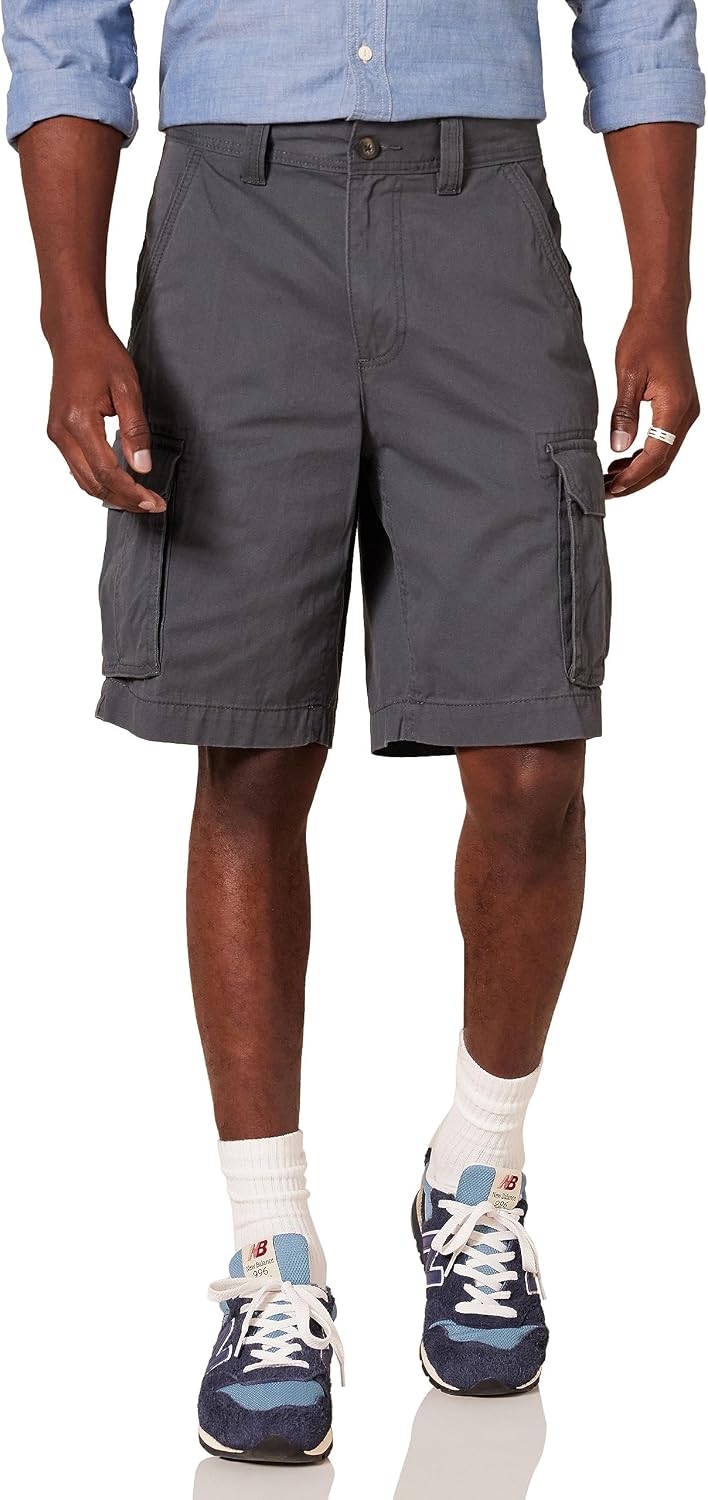 Amazon Essentials Men's 10" Classic-Fit Cotton Twill Cargo Shorts, Multiple Pockets (Available in Big & Tall)