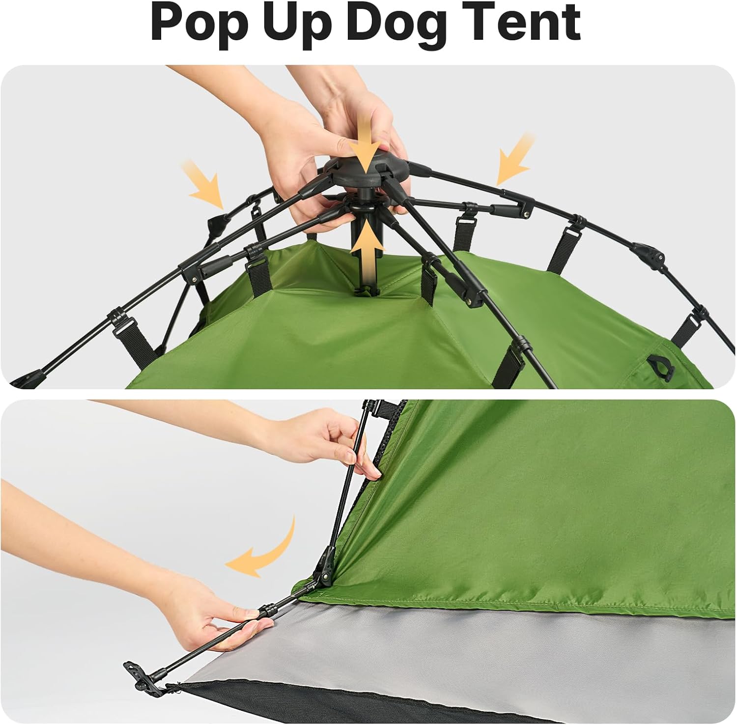 Veehoo Pop Up Dog Tent House for Indoor Outdoor, Portable &amp; Waterproof Dog Canopy Shelter with Cool Mesh, Foldable Automatic Pet Tent for Dogs with Camping Mat and Bag for Large &amp; Extra Large Dogs