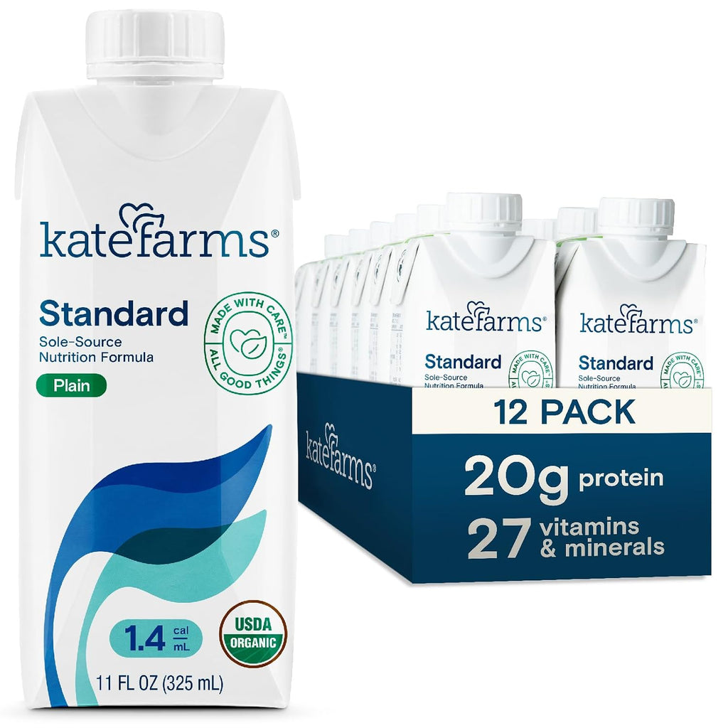 KATE FARMS Organic 1.4 High Calorie Shake, Plain, 20g Protein, 12 Pack