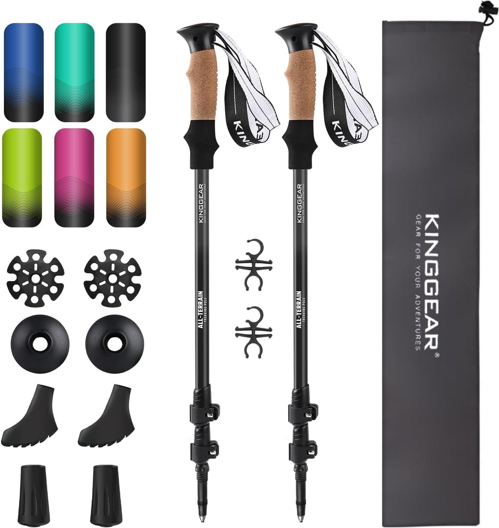 KINGGEAR Trekking Poles 7075 Aluminum Lightweight Hiking Sticks