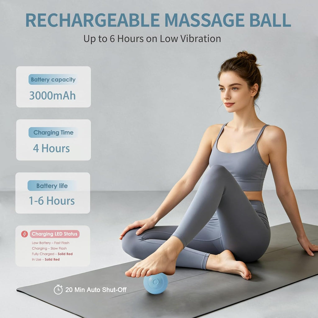 Heating Vibrating Massage Ball with 7 Modes & Memory Function