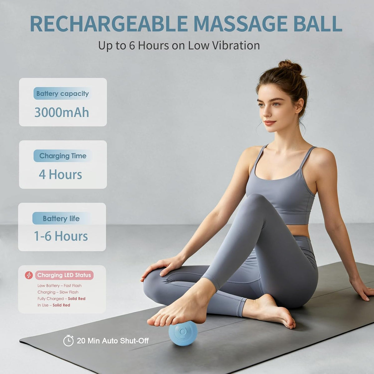 Heating Vibrating Massage Ball with 7 Modes & Memory Function