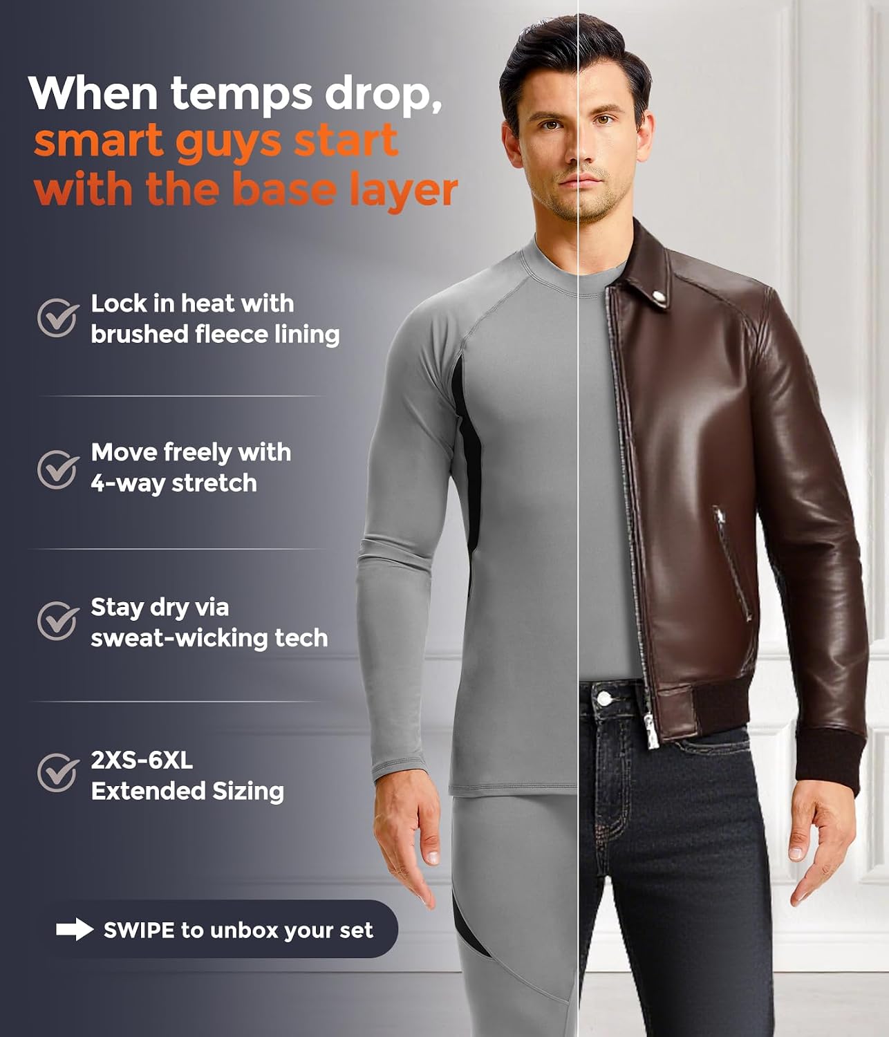 Mens Thermal Underwear Long Johns Set Cold Weather Hunting Base Layer