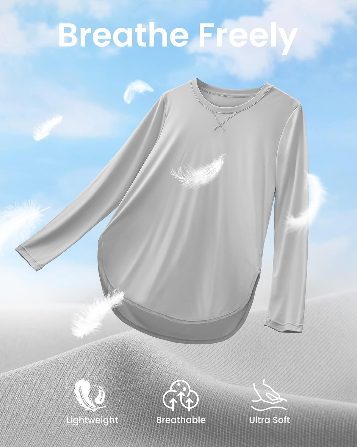G4Free Lightbreeze Womens UPF 50+ UV Sun Shirts Long Sleeve Workout Tops