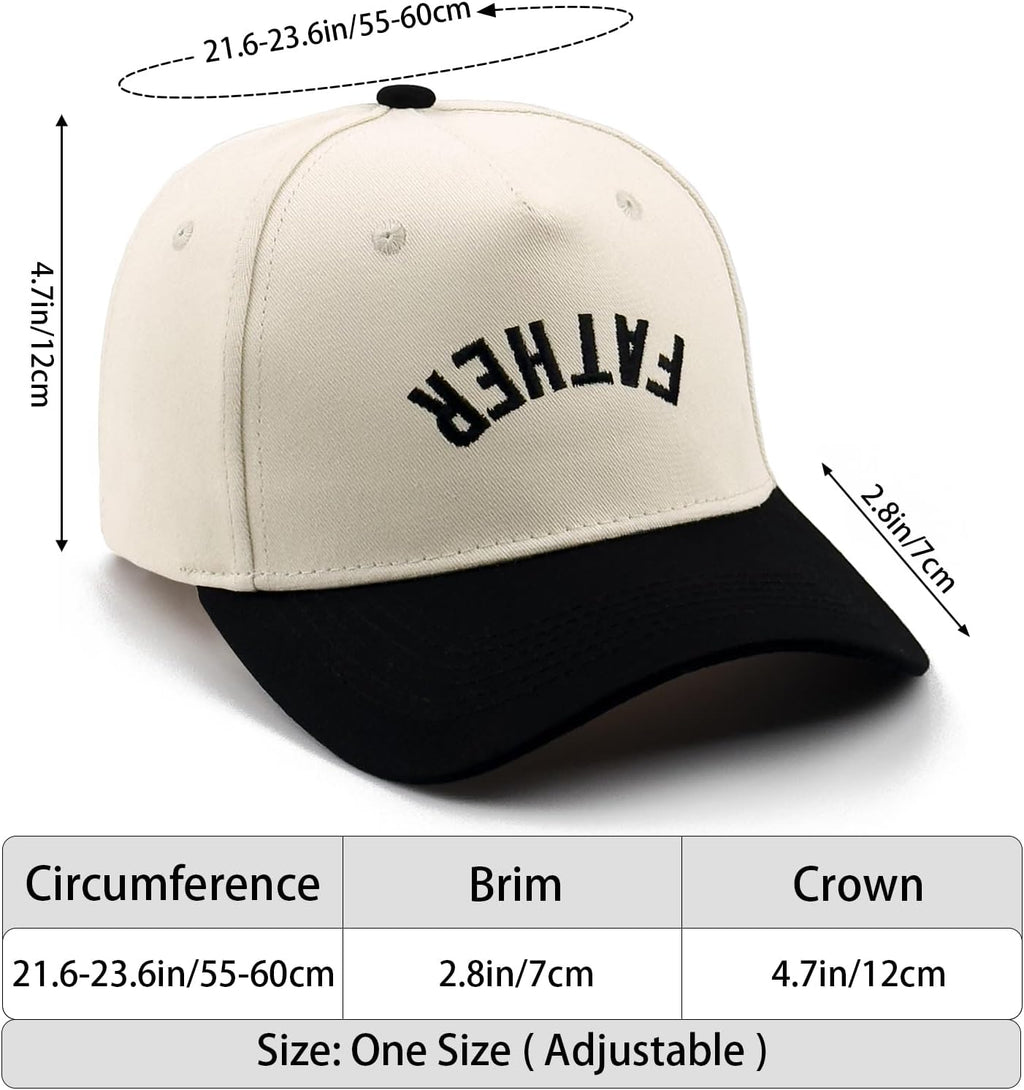 Embroidered Boy Girl Dad Mom Two-Tone Baseball Cap, Classic Dad Hat for Men Women His Her, Family Theme Gift Ideas