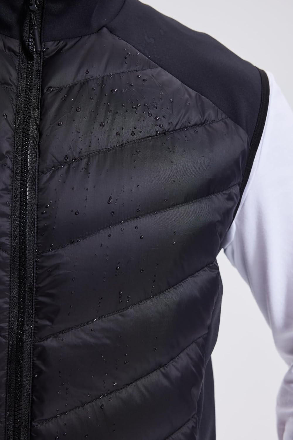 AFZ Men's Lightweight Puffer Vest 800FP Winter Down Vest Sleeveless Quilted Water Resistant Running Jacket with Pockets