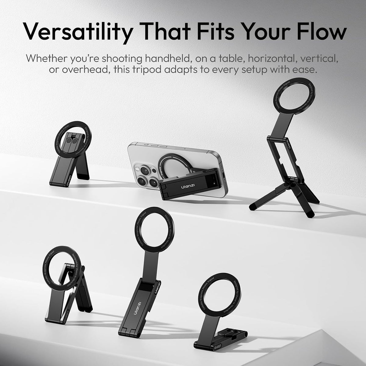 ULANZI MA60 Magnetic Phone Tripod Stand for iPhone 17 16 15 14 13 - Ultra