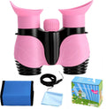 Kids Binoculars 8x21 for Girls/Boy, Shockproof Compact Binoculars with Soft Eye Protection, High Resolution Optics, Lightweight Toy for Bird Watching, Camping, Hiking, Ideal Gift for Ages 3-12 (Pink)