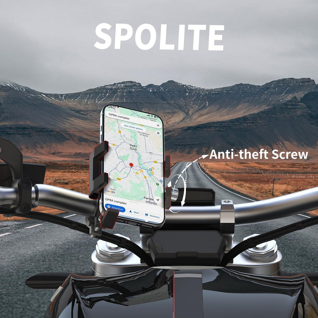 Aluminum Phone Holder for Bike–Universal Bike Cell Phone Holder Fits All Phones 4-7",Waterproof & Shockproof Motorcycle Phone Mount,360° Rotation Bicycle Phone Mount for E-Bike,Scooter,ATV
