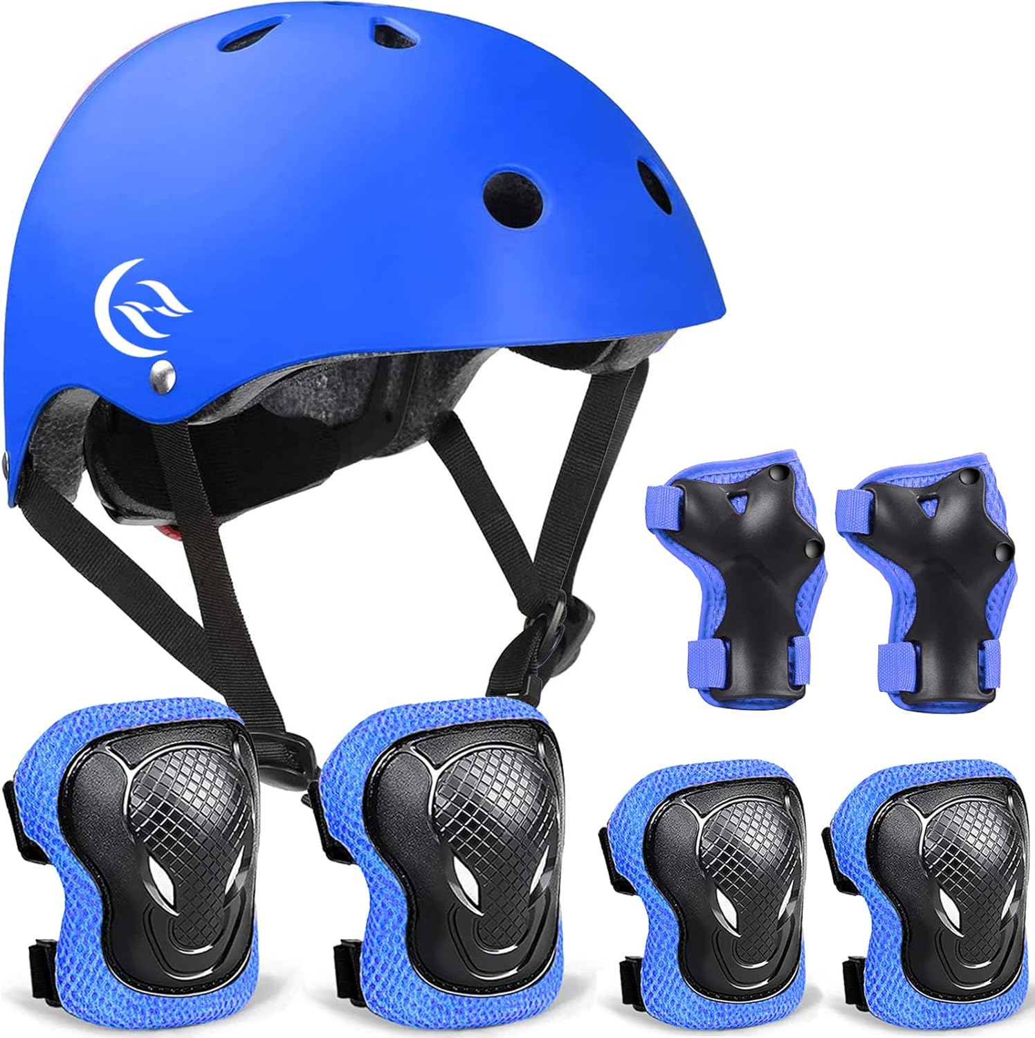 Kids Bike Helmet Skateboard Knee Pads - Kids Helmet Elbow Pads Wrist Guards Adjustable for 5~15yrs Girl Boy Kids Protective Gear Set for Sport Cycling Bike Roller Skating Scooter