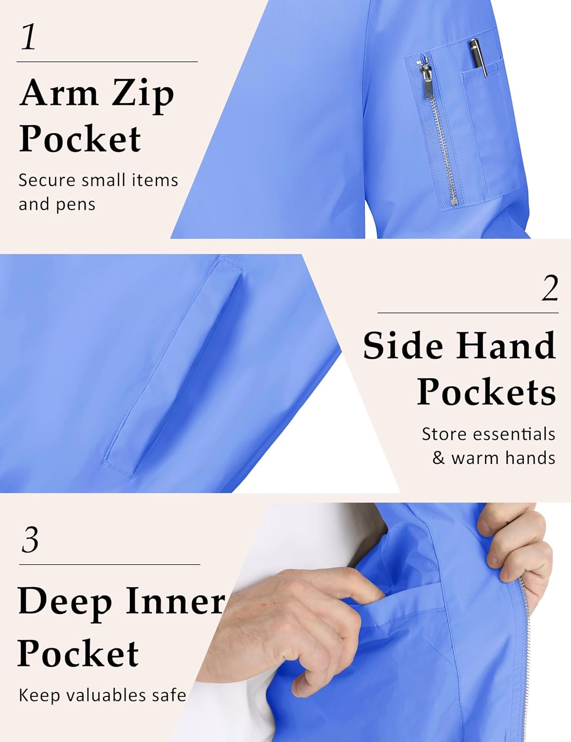 MAGCOMSEN Men's Bomber Jacket Lightweight Windbreaker Spring Fall Jacket