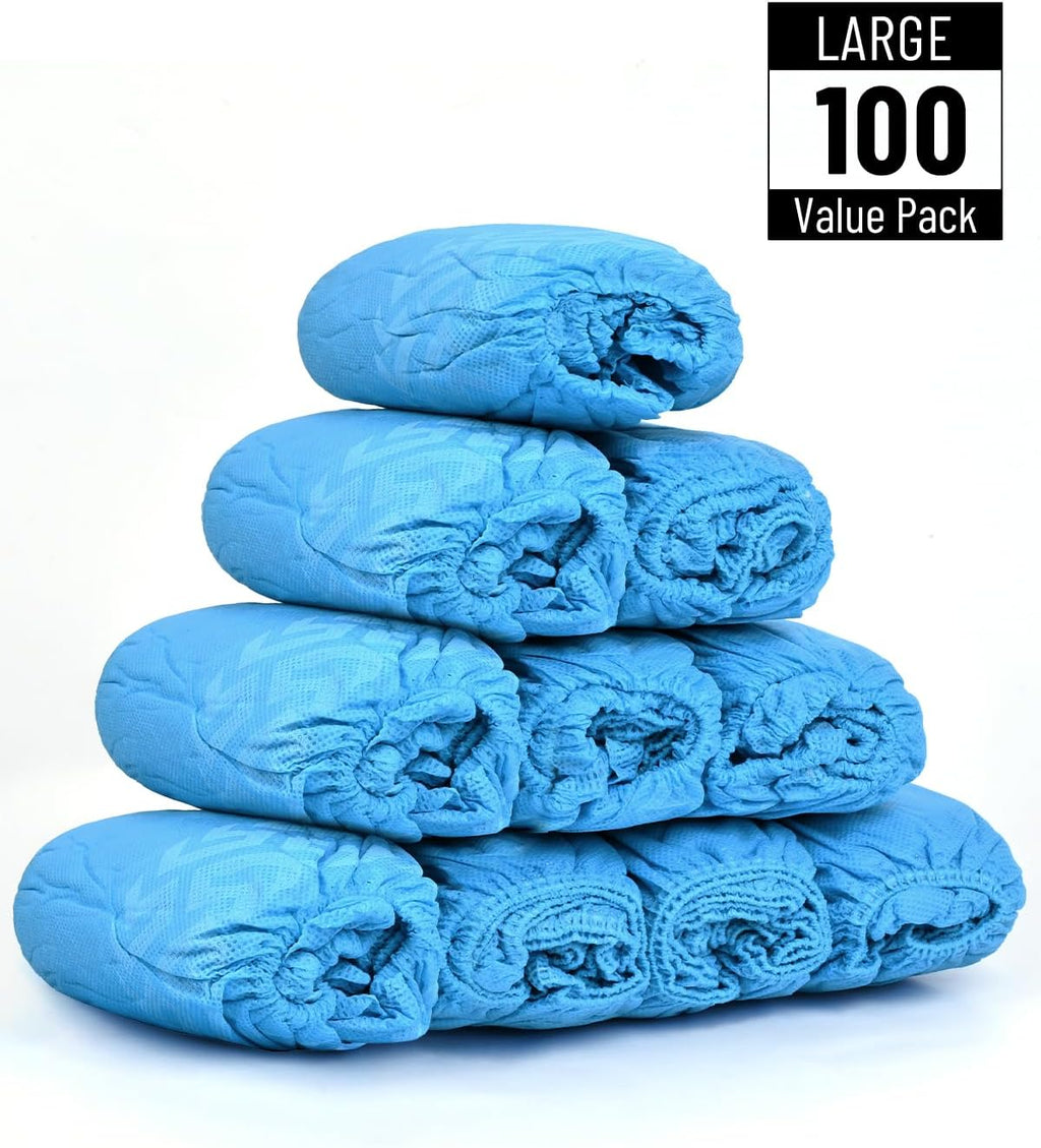 Buself 100 Count Shoe Covers Disposable Non-Slip, Premium Cloth Boot Covers, Slip-resistant, Durable, Breathable, Non-toxic, Recyclable
