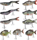 Soulchen 9 Pcs Fishing Lures for Freshwater and Saltwater, Slow Sinking Most Lifelike Jointed Swimbait for Bass Trout Crappie Walleye Pike Bluegill Salmon Swimbait, Amazing Gifts for Men and Family