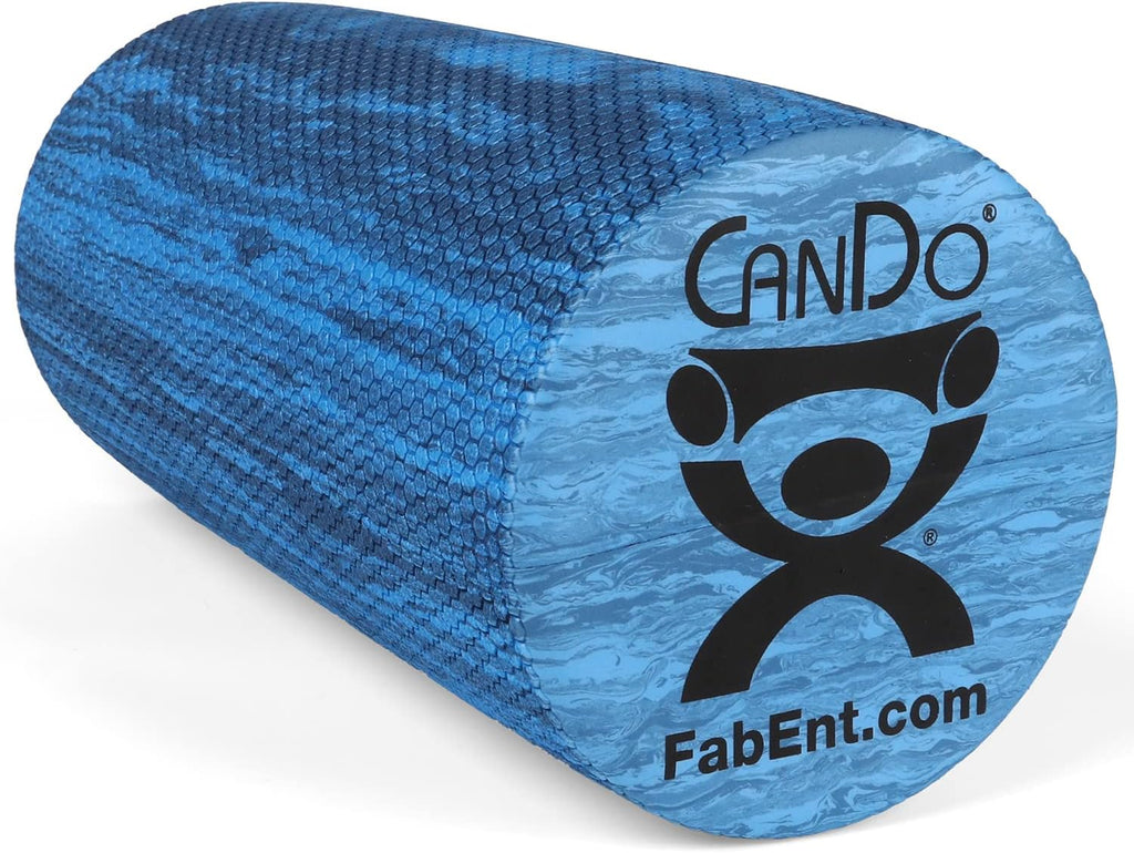 CanDo Premium Blue Marble EVA Foam Roller for Muscle Restoration, Massage Therapy, Sport Recovery and Physical Therapy 6" x 12" Half-Round