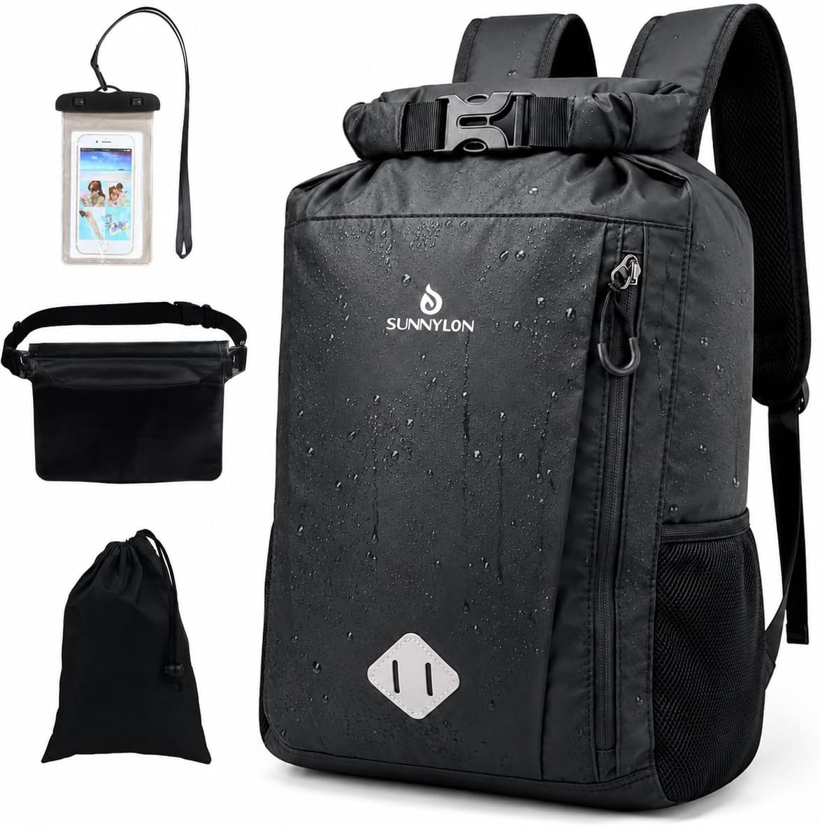 Dry Bag Backpack, 20 L Dry Bag Waterproof with Waist Pouch and Phone Case,Dry bag for kayaking,Marine dry bag for Kayaking, Beach, Rafting, Boating, Hiking, Camping and Fishing (Coffee)