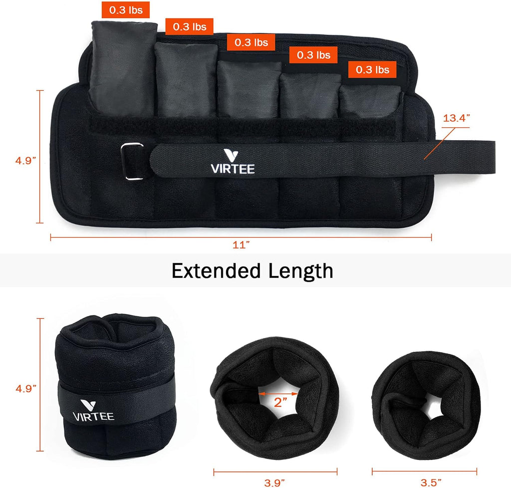 Adjustable Ankle Weights 1-3 Lbs Pair with Removable Weight for Men Women