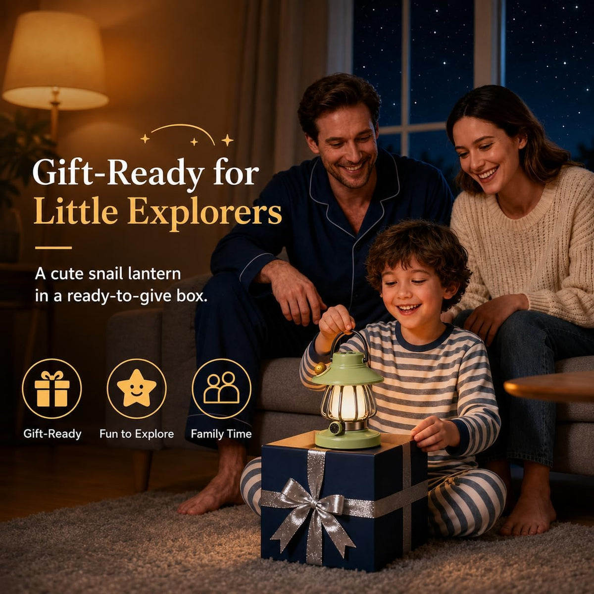 Kids Lantern with 3 Color Dimmable & USB-C Charging,Boys Night Light for Bedroom, Indoor Outdoor Adventures & Emergency Use Toddler Flashlight Camping Essentials for Kids (Green)