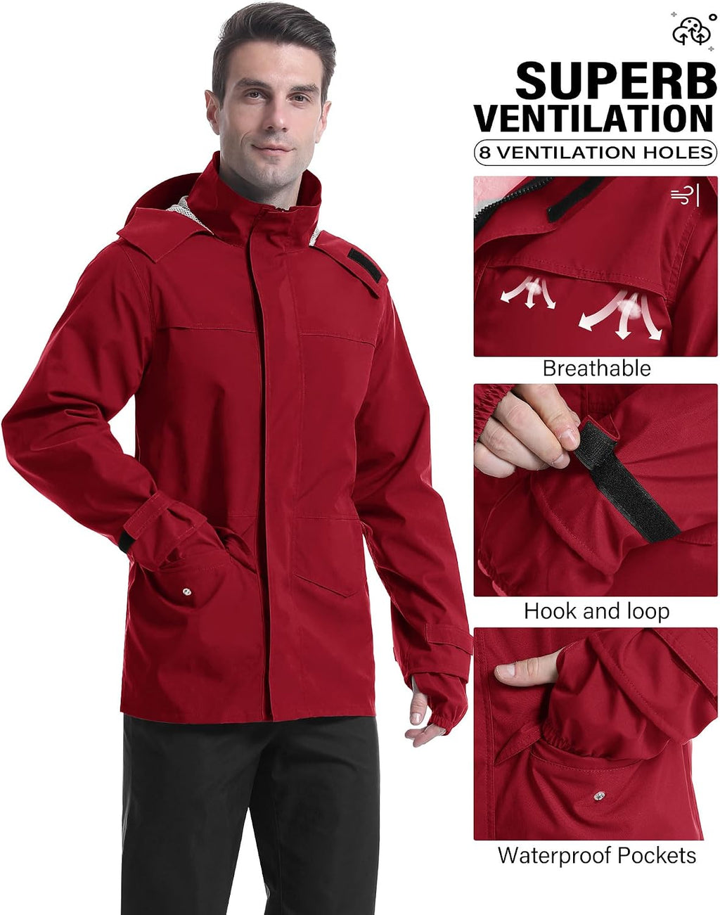 iCreek Rain Suit Waterproof Breathable Lightweight 2-Piece Rain Gear Unisex