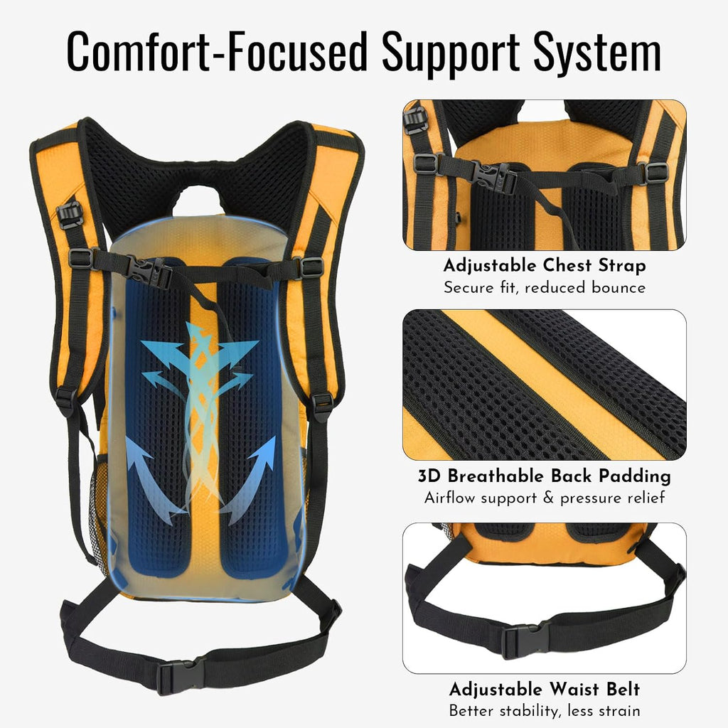 Zavothy 20L Multipurpose Hiking Backpack with 3L Water Bladder – Durable Hydration Backpack with Insulated Bladder Compartment, Hidden Helmet Holder & Rain Cover – for Hiking, Commuting, and Camping