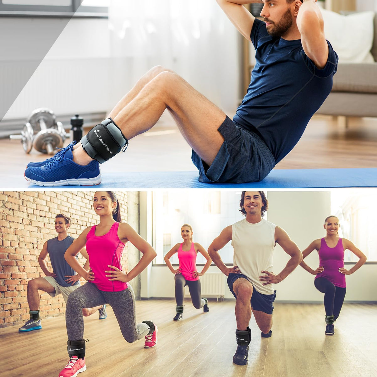 Sportneer 20lbs/Pair Adjustable Ankle Weights for Women & Men