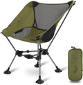 MOON LENCE Portable Camping Chair，Lightweight Backpacking Hiking Chairs,Compact,Foldable,with Anti-Sinking Large Feet for Beach,330 lbs Capacity (Green, Plus)