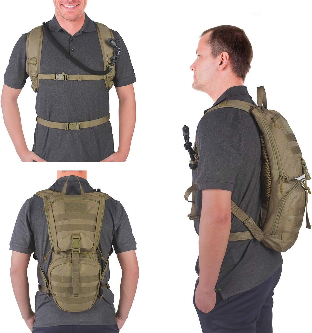 Unigear Tactical Hydration Backpack with 3L Water Bladder, Molle Backpack