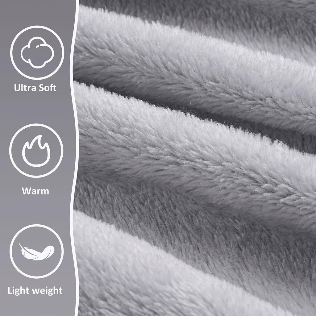 Travel Blanket Pillow,Airplane Blanket Compact with Bag Eye Mask, Ultra-Soft,Warm & Lightweight Included,Travel Essentials for Women & Men, Luggage Sleeve & Backpack Clip 65x40 in, Grey