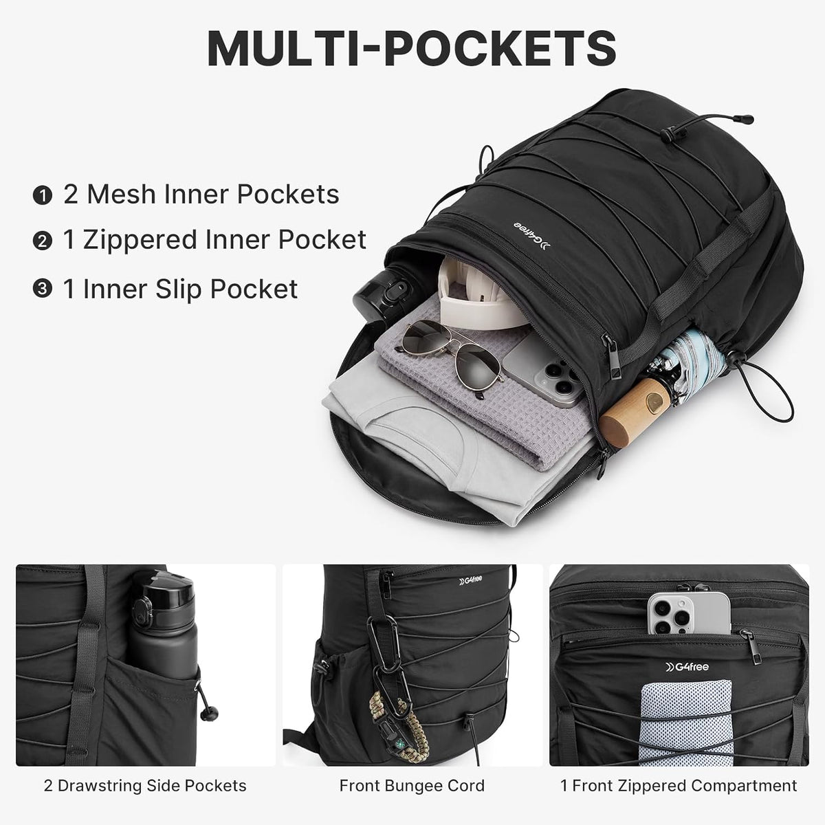 G4Free 20L Hiking Travel Backpack for Women Men