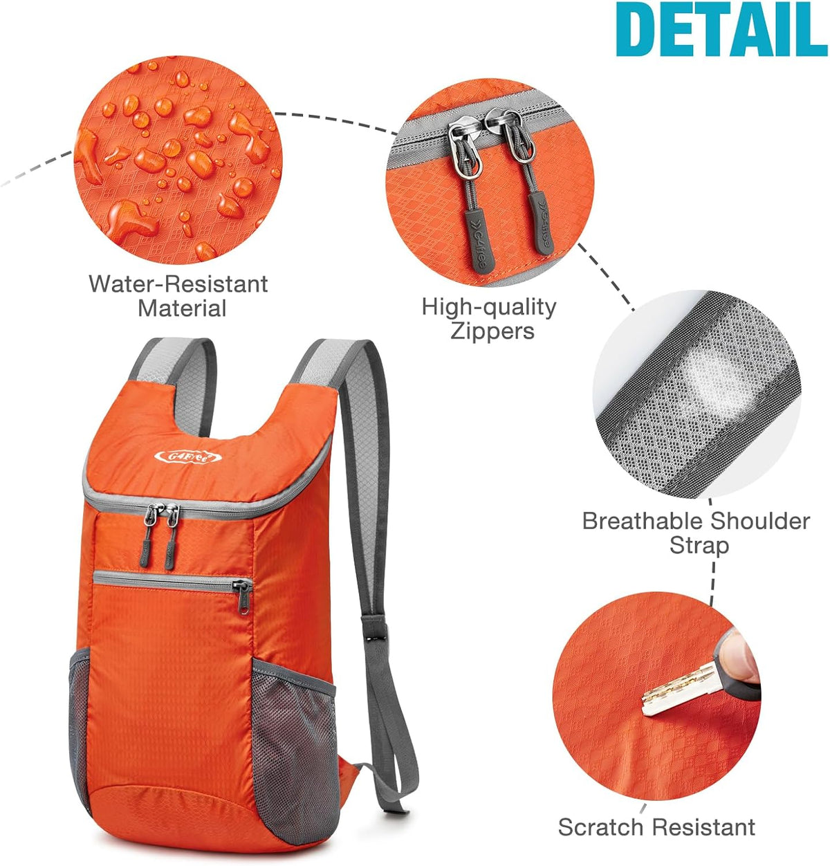 G4Free 10L Lightweight Packable Hiking Backpack, Nylon Daypack Daily Travel