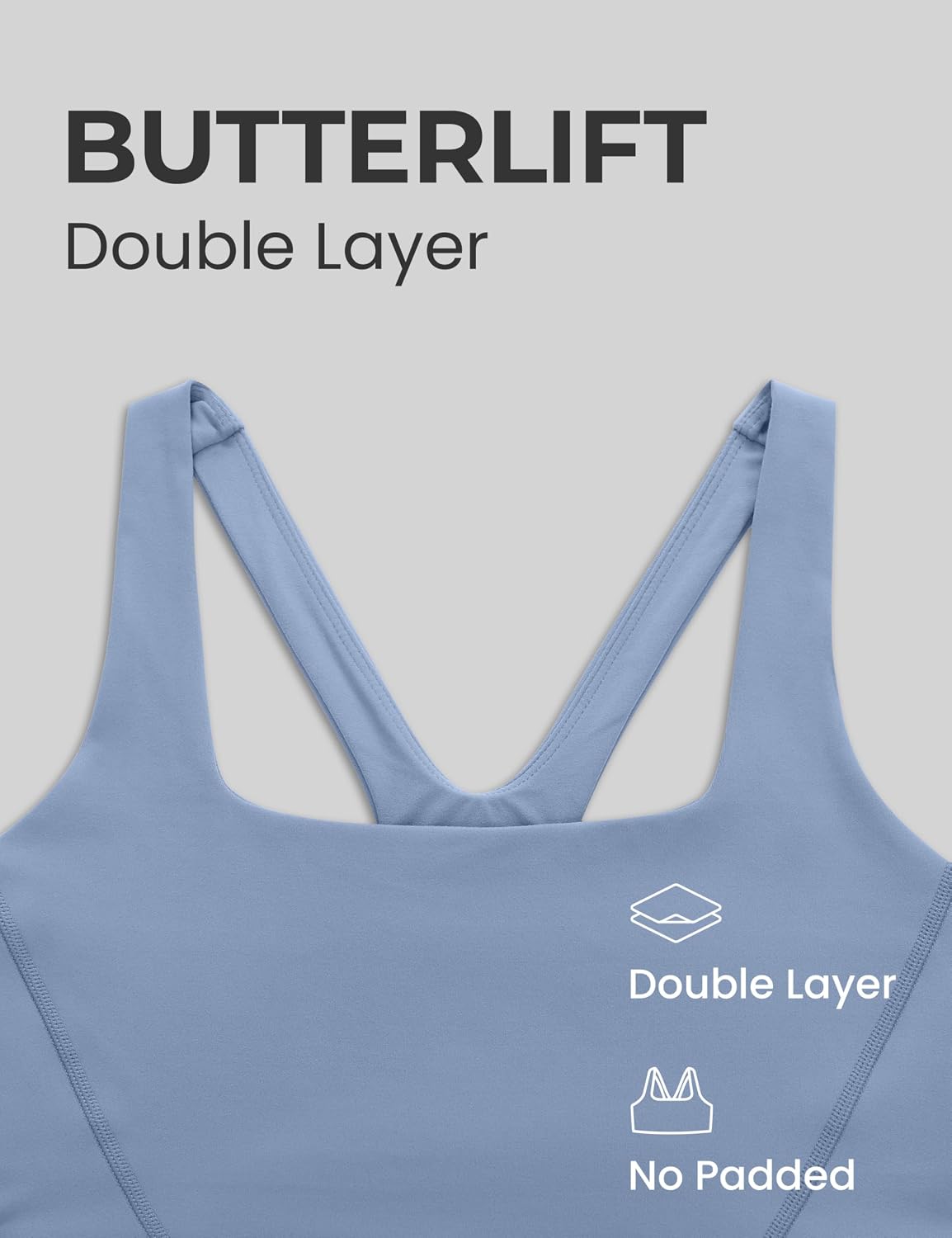 CRZ YOGA Butterlift Square Neck Sports Bras