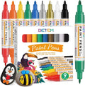 Betem 9 Count Oil Based Paint Pens, Dual Tip Permanent Fabric Paint Marker