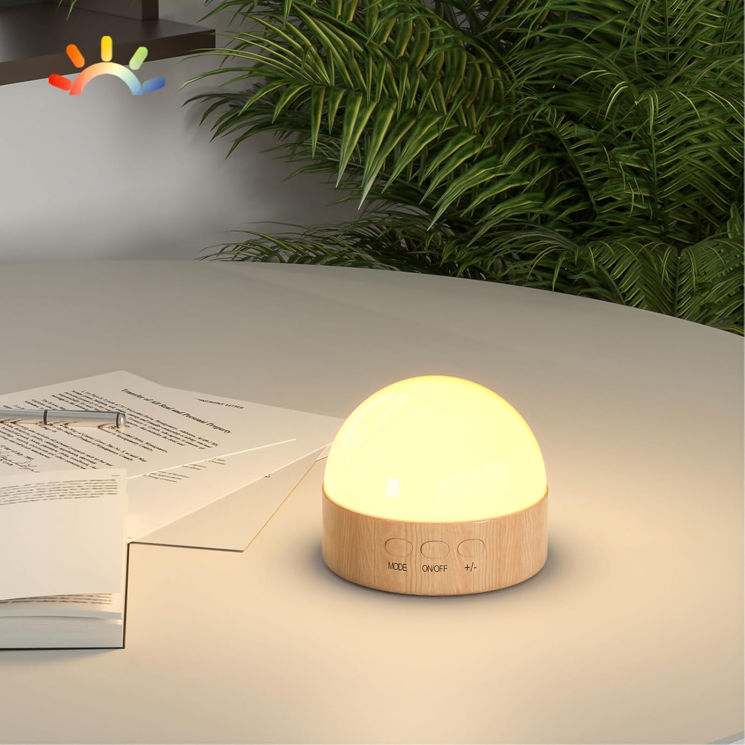 Kintion Portable Night Light, Rechargeable Dimmable 8 Color Lighting (1pcs)