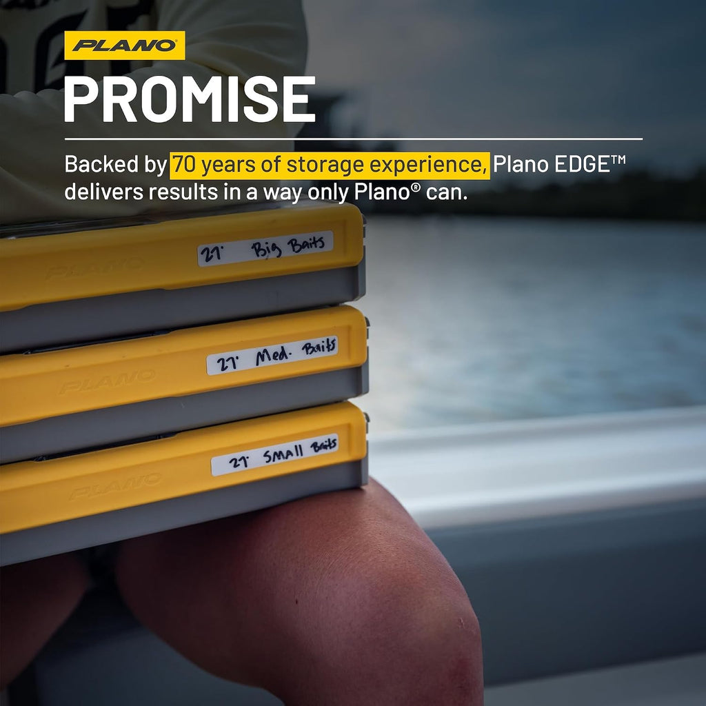 Plano EDGE 3700 Premium Deep Tackle Utility Box, Clear and Yellow, Waterproof and Rust-Resistant Bait and Terminal Tackle Storage Organization Box